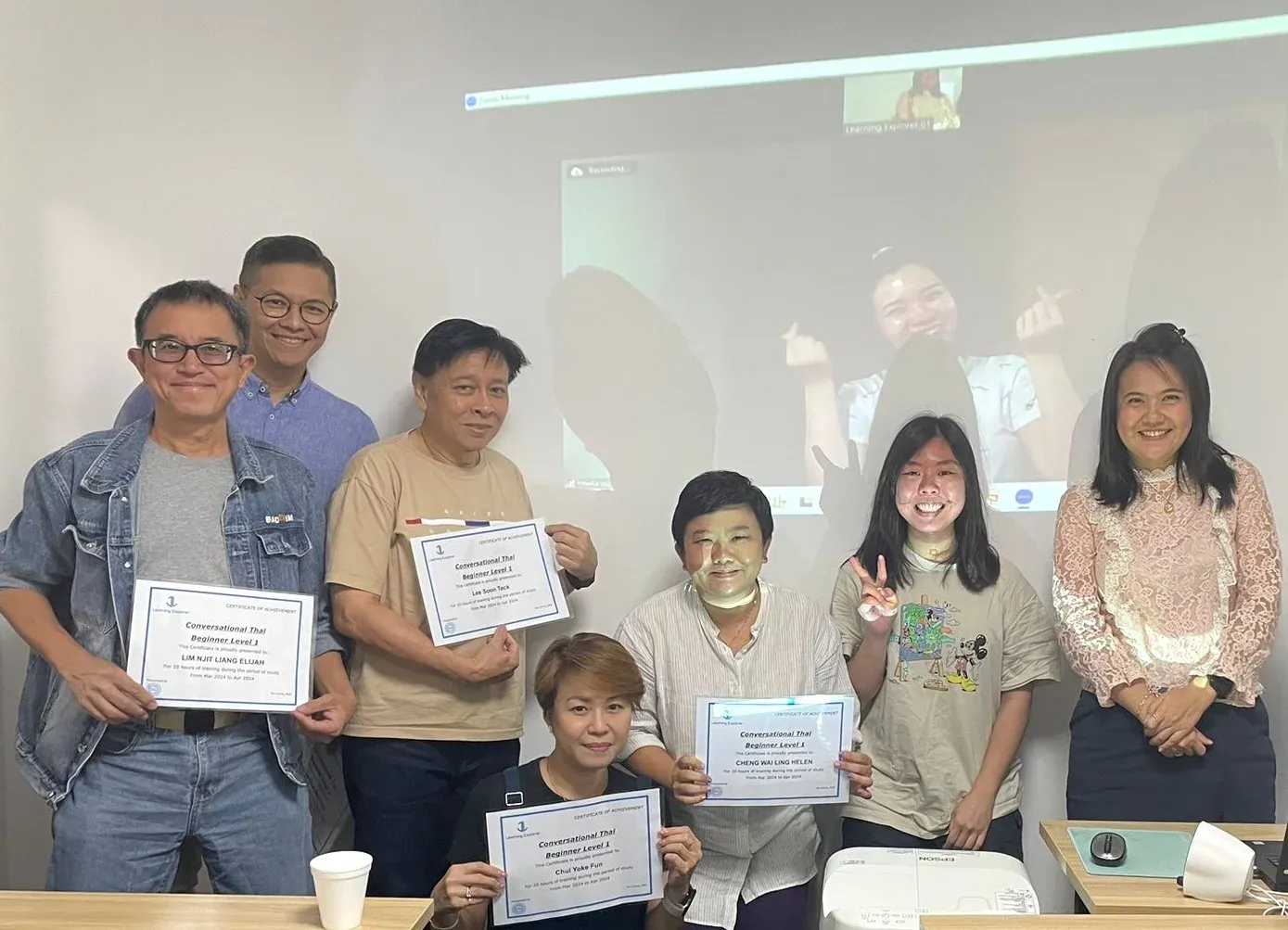 A small Thai class with their teacher