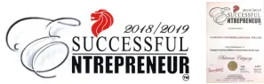 Successful Entrepreneur Award certificate