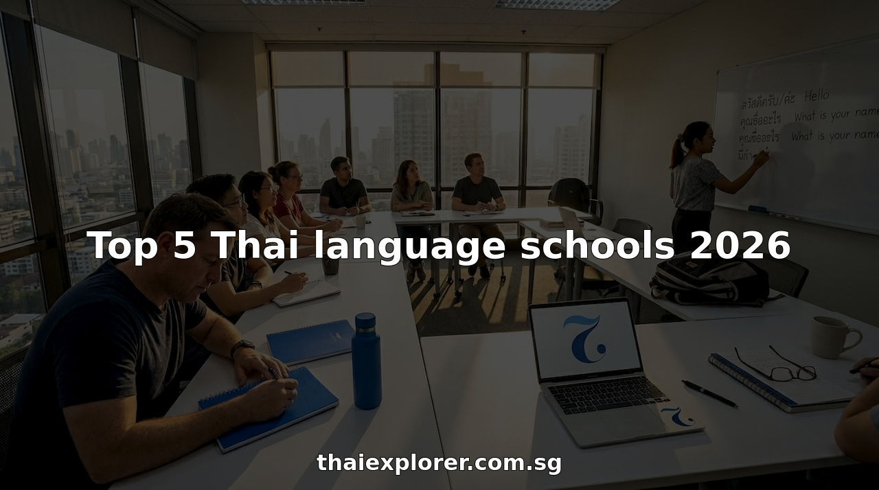 Thai language class in modern sunlit classroom