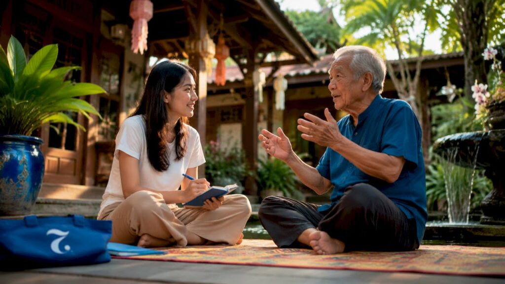 Learner engaging in Thai cultural immersion exchange