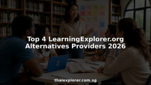 Adults in language class with instructor at table