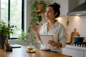 Learner practicing Thai speaking aloud alone